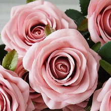 仿真花玫瑰10头相思婚礼玫瑰假花婚庆花家居软装摆放装饰花卉绢花