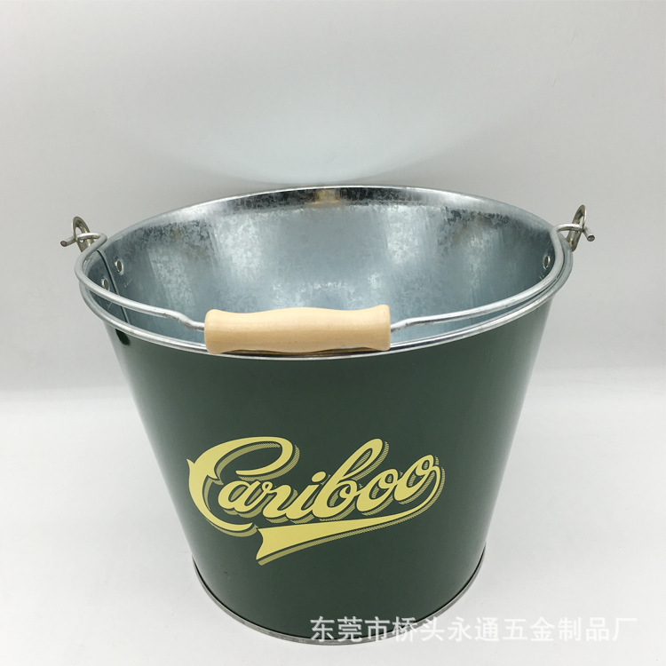 厂家定 制马口铁大号冰桶圆形手提啤酒金属冰桶KTV酒吧啤酒冰桶