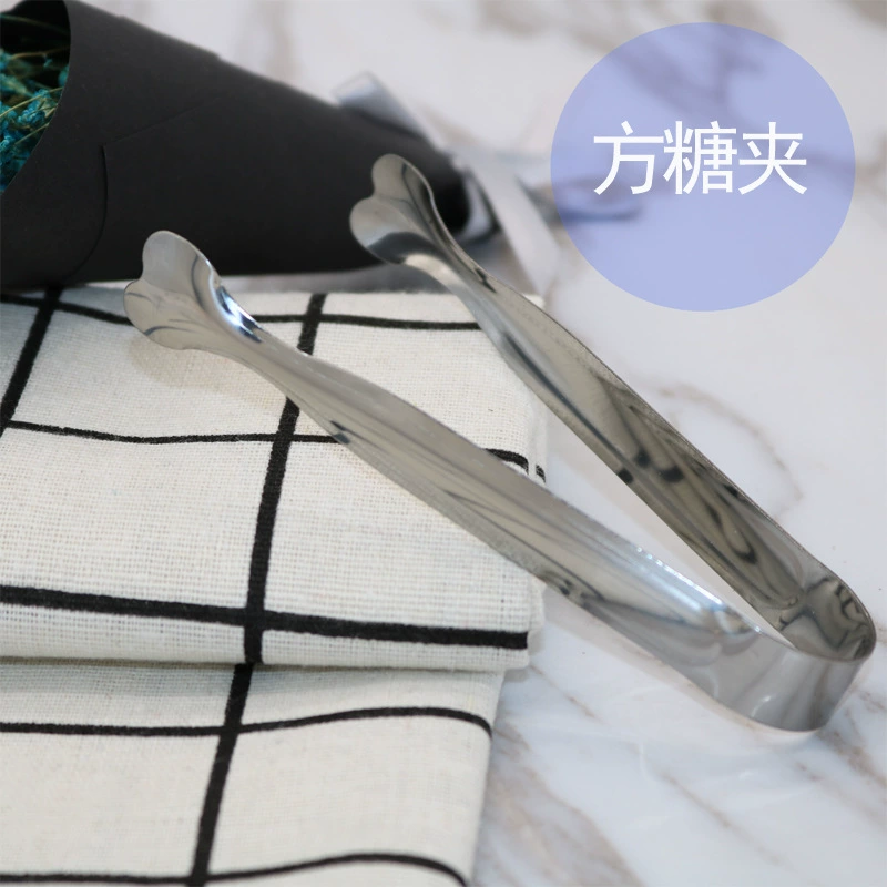 Нержавеющая сталь с покрытием цвета сердца в форме квадратного сахара Зажим для кофе Зажим для еды Зажим для хлеба Зажим для выпечки Tongs