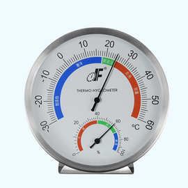 壁挂式不锈钢金属温湿度计室内温度计高精度医院药房机房温湿度表