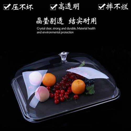 PC Round Food Cover Plastic Dish Cover Shockproof Transparent Food Dome Bowl Cover Bread Cookies Acrylic Food Preservation Cover