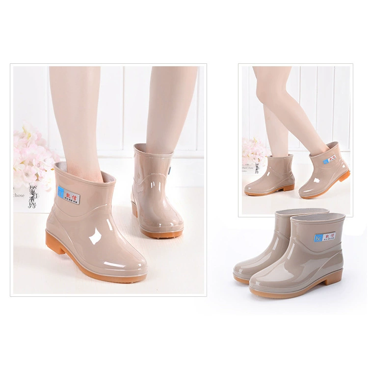 Women's low-top rain boots summer waterproof non-slip kitchen work rubber shoes adult short-top water boots manufacturer spot wholesale