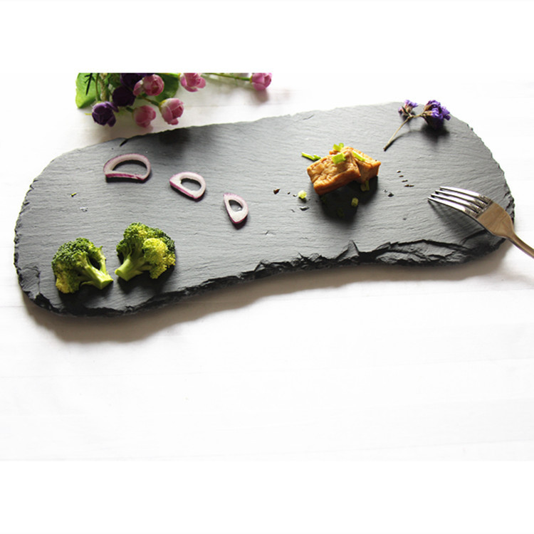 Factory creative irregular eight-shaped slate large plate hotel special-shaped slate steak artistic conception plate tableware