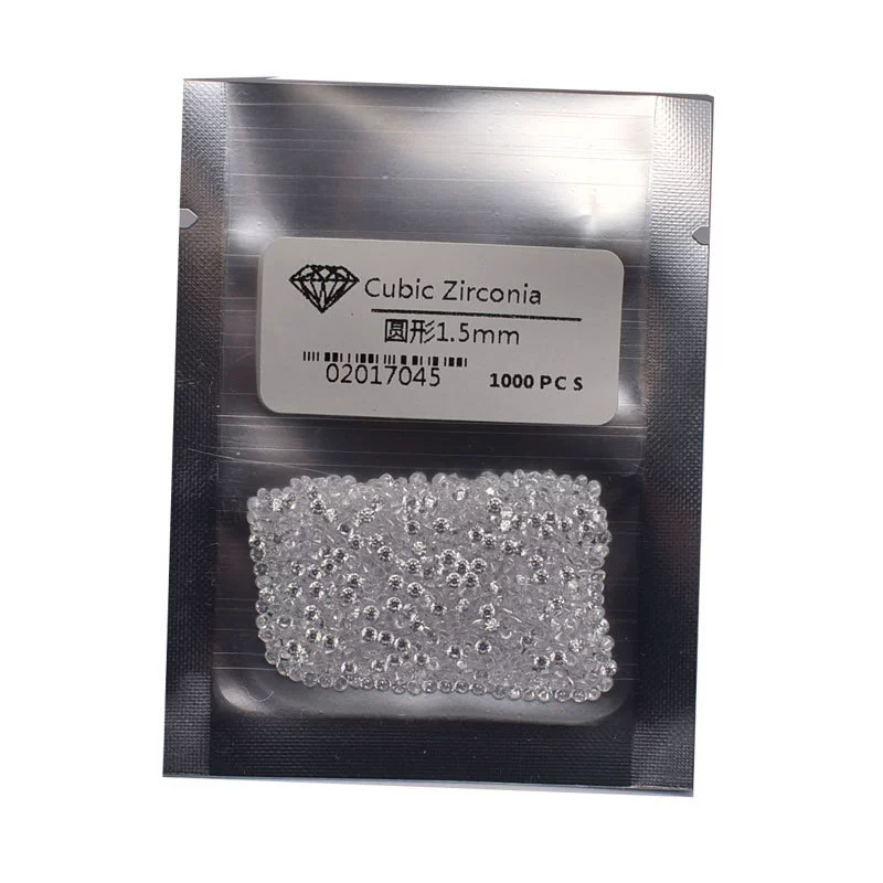 Прозрачный белый gemstone с цирконом, 0.7 мм, 5 мм, с камнем, микрорисуровка