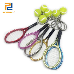 Simulation Threading Tennis Racquet Keychain Tennis Pendant Creative Gift Sports Key Souvenir Prizes Gift