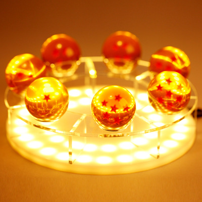 Fabricante acrílico 3.5/4.2cm Dragon Ball bola de cristal soporte figura Shenlong modelo juguete con caja de exhibición de luz