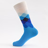 Spot cross -border men's middle socks color rhombus men's socks male cotton socks and socks wholesale