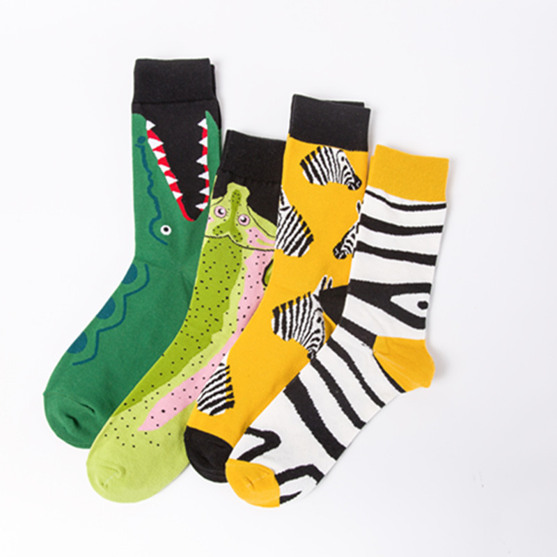 Unisex fashion colorful men's socks animal series casual couple socks no jams_voghion.com