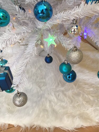 Hot selling Christmas tree skirt pure white long hair Christmas decorations Christmas tree skirt