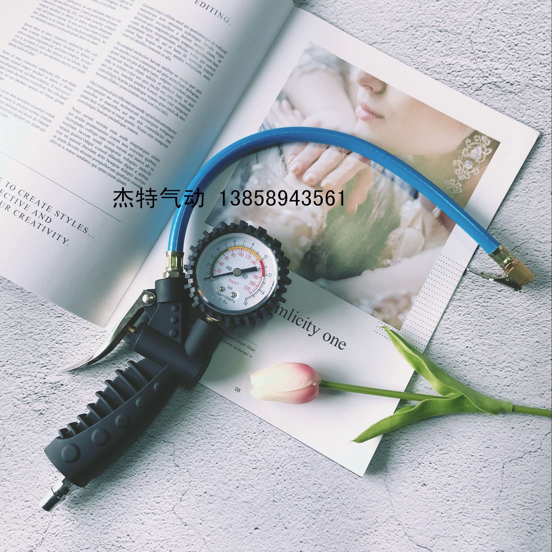 JIECTE高精度胎压枪汽车轮胎气压检测枪放气充气枪多功能胎压表