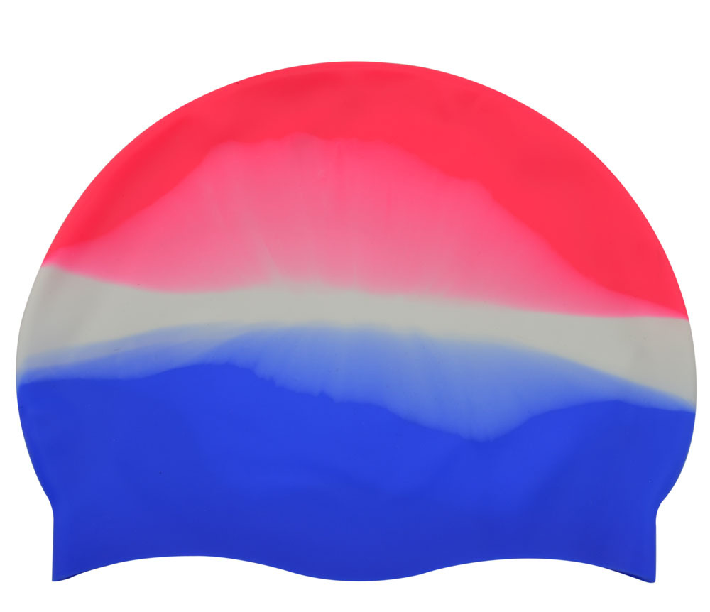 Gorro de baño de silicona suave a juego de color degradado al por mayor de fábrica Gorro de baño para niños y adolescentes de 4 a 12 años Amazon transfronterizo