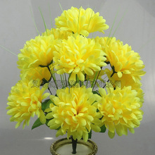 新款仿真12頭龍祥菊清明祭祀枝干絹花優菊花陵園裝飾擺放插花