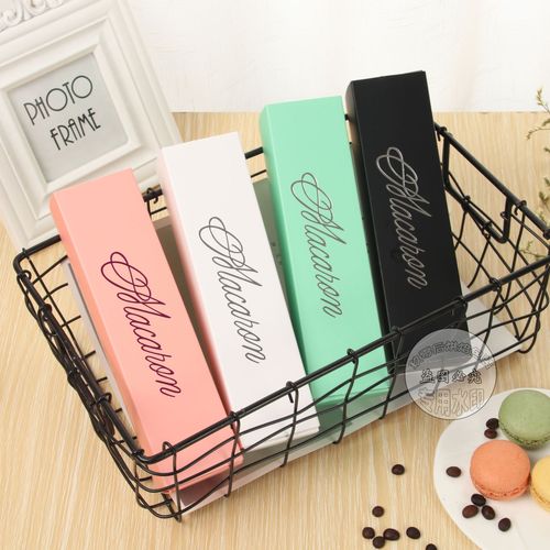 6 pieces hot stamping macaron packaging box drawer type cake box chocolate box baking French macaron box