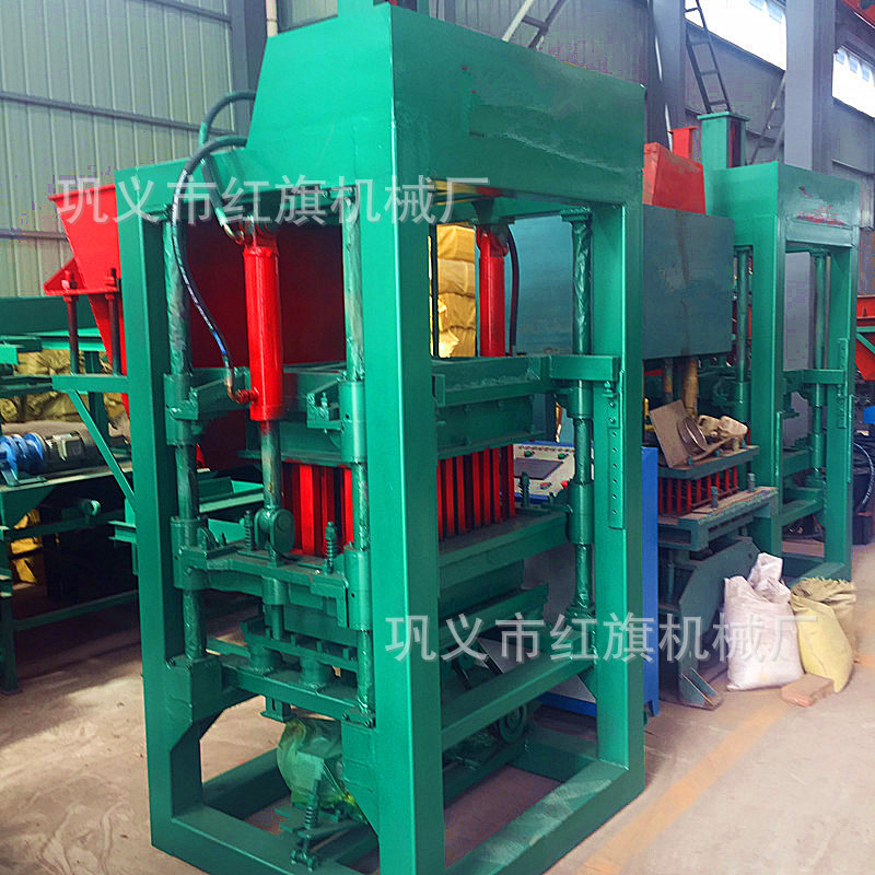 全自动液压空心免烧水泥砖机设备免烧水泥制砖红旗免烧水泥制砖机