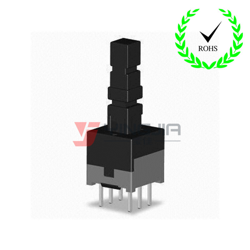 6脚直插按键开关1.4*3.3黑色柄自锁无锁直键开关8.5*8.5厂家批发