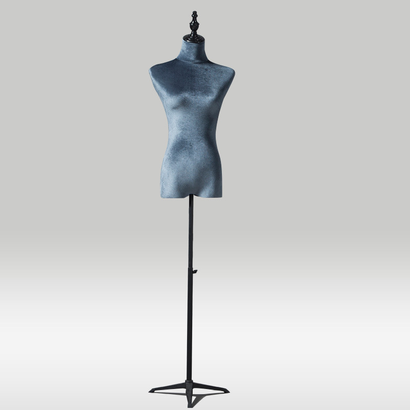 Modelo de busto accesorios femeninos de terciopelo dorado de color modelo de ventana de exhibición modelo de ropa de boda base de hierro image 11