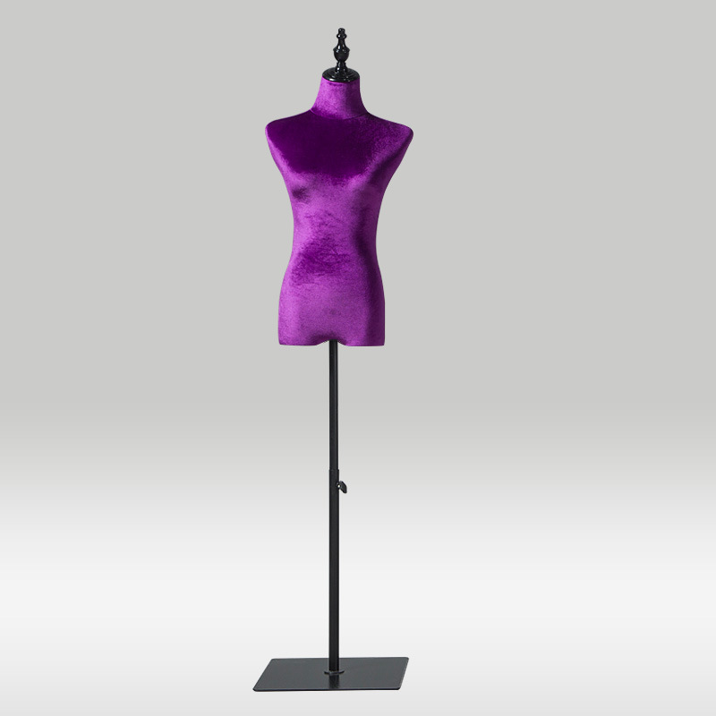 Modelo de busto accesorios femeninos de terciopelo dorado de color modelo de ventana de exhibición modelo de ropa de boda base de hierro image 18