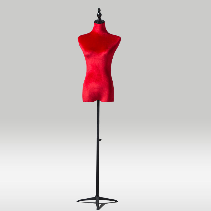 Modelo de busto accesorios femeninos de terciopelo dorado de color modelo de ventana de exhibición modelo de ropa de boda base de hierro image 13