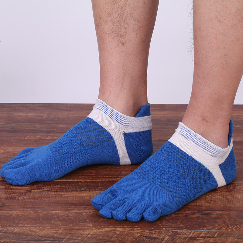 10 pares envío gratuito calcetines de cinco dedos de los hombres del verano calcetines de algodón de los hombres delgados calcetines de los dedos cortos transpirables calcetines ocultos del barco