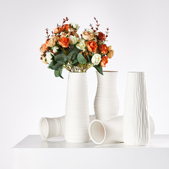 北歐白色陶瓷花瓶滿天星乾花小清新插花家居客廳餐桌水培裝飾擺件