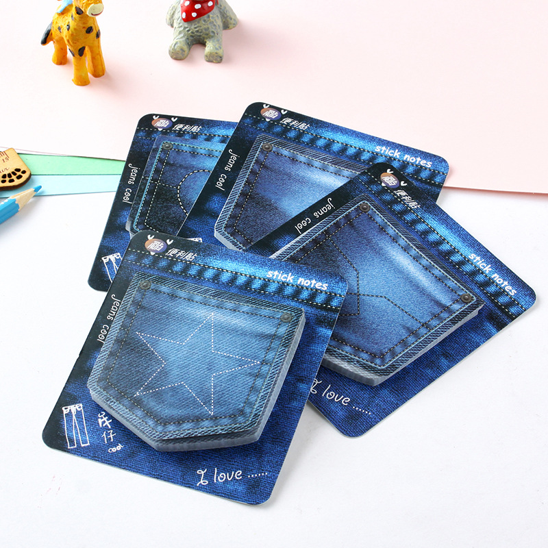 Factory Direct creative cute Denim sticky note N times sticky note office message note