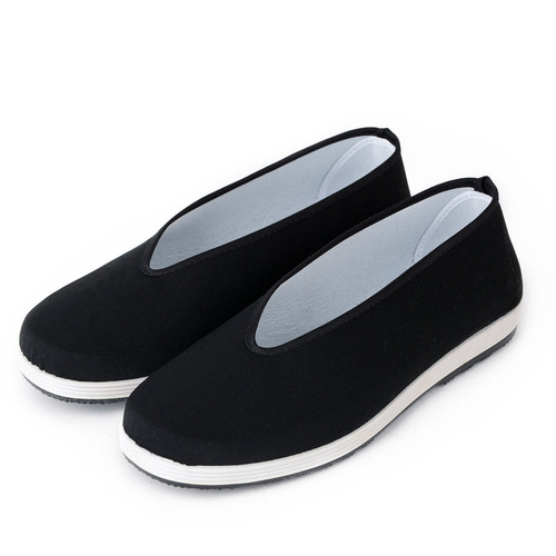 Old Beijing cloth shoes men's spring and autumn casual shoes middle-aged and elderly black cloth shoes social shoes kung fu performance shoes round mouth cloth shoes