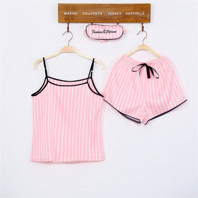 Cross-border ins2025 Pajamas Women's Spring and Autumn Seven-piece Set Striped Korean-style Home Clothes Four-season Thin Pajamas