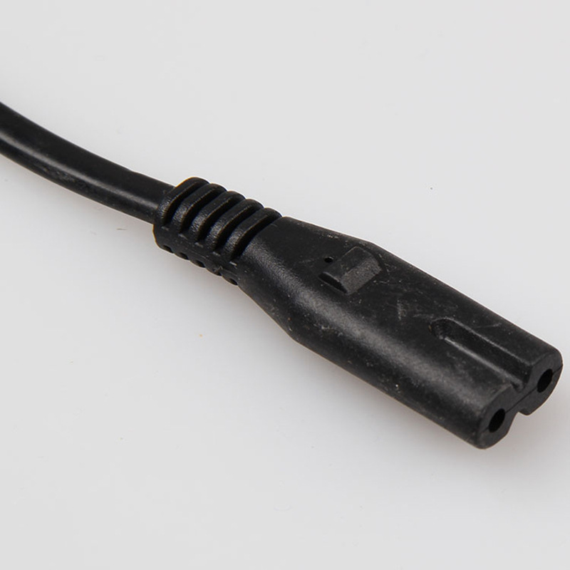 厂家直销欧规电源线欧标两圆插八字尾AC电源线欧规圆插电源线