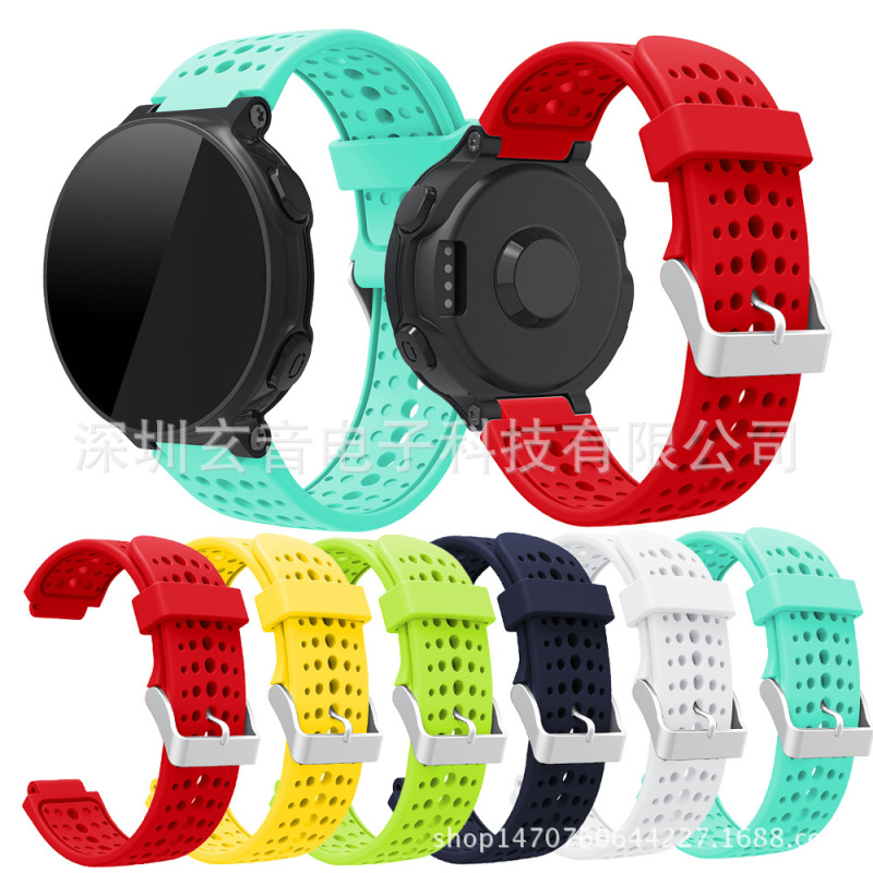Suitable for Garmin Forerunner 230 630 235 Approach S20 Monochrome Round Hole Silicone Strap Suitable for Garmin Forerunner 230 630 235 Approach S20 Monochrome Round Hole Silicone Strap