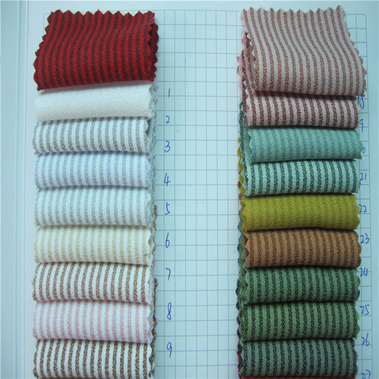现货新款乱麻色织细条纹 弹力乱麻色织细条 春夏时装箱包鞋材面料