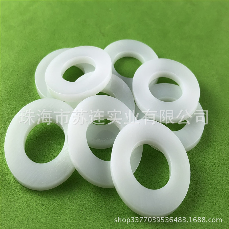 厂家供应螺丝白色阻燃耐高温垫片 PA尼龙耐磨垫圈 POM赛钢平垫片