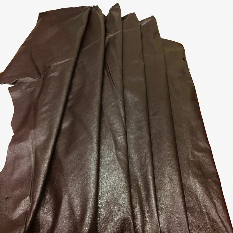 【未然海皮业】服装箱包鞋靴头层荔枝纹牛皮咖啡色真皮皮料