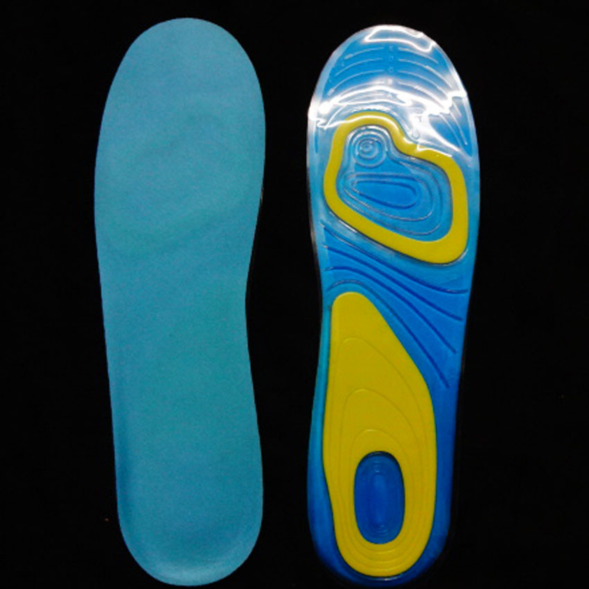Plantilla de amortiguación de silicona bicolor transfronteriza TPE resistente al desgaste, antideslizante, fresco, transpirable, duradera y flexible gel solo se corta image 4