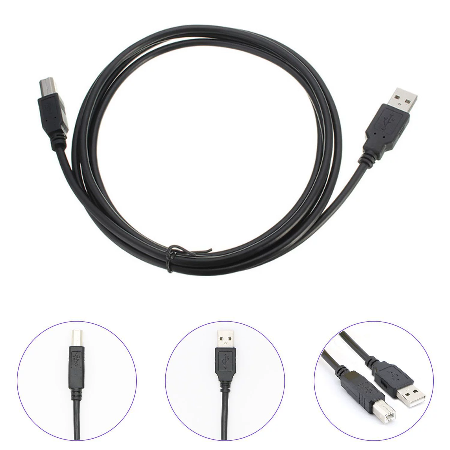 1.8 метра USB2.0 черная печатная линия без магнитного кольца электронная коммерция взрыв кабель подключения USB принтера чистая медь