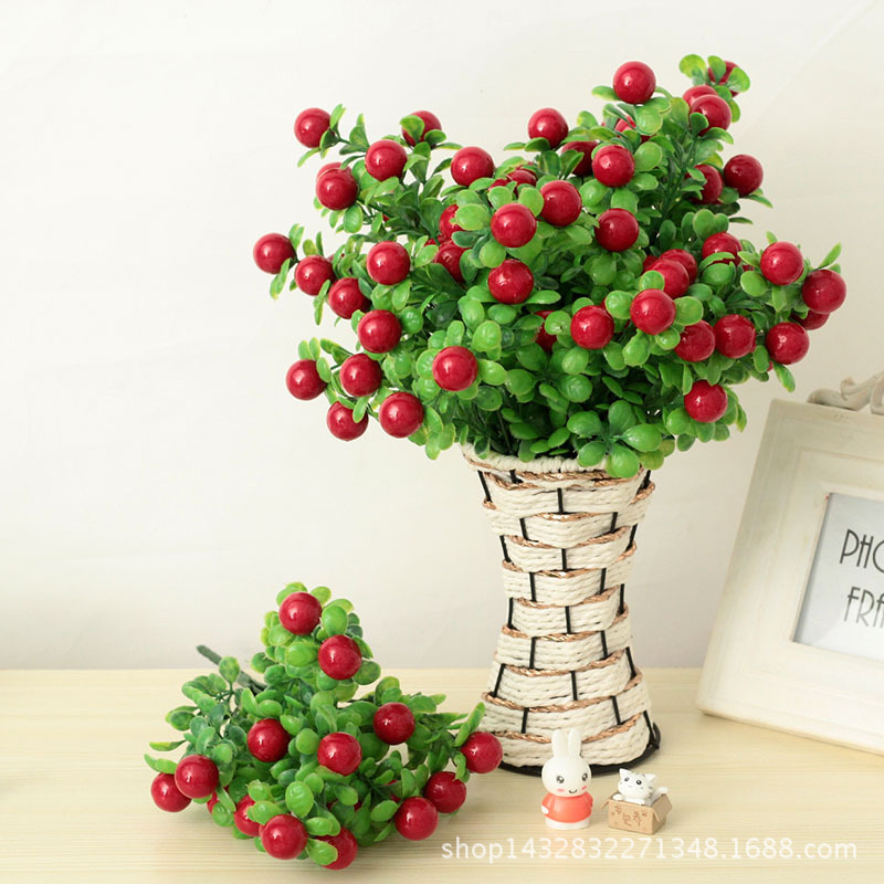 仿真植物仿真富贵果水果假樱桃招财果如意吉祥果家居餐桌装饰批发