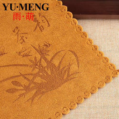 Bamboo fiber thickened absorbent tea towel, weft knitted 30*30 thickened, absorbent soft tea towel, tea shop tea set cleaning towel