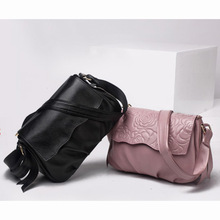 2021包包 韩版鳄鱼纹真皮女包 时尚头层牛皮单肩女式包斜挎翻盖包