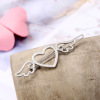 Hairgrip with bow, metal hair accessory heart-shaped, Korean style