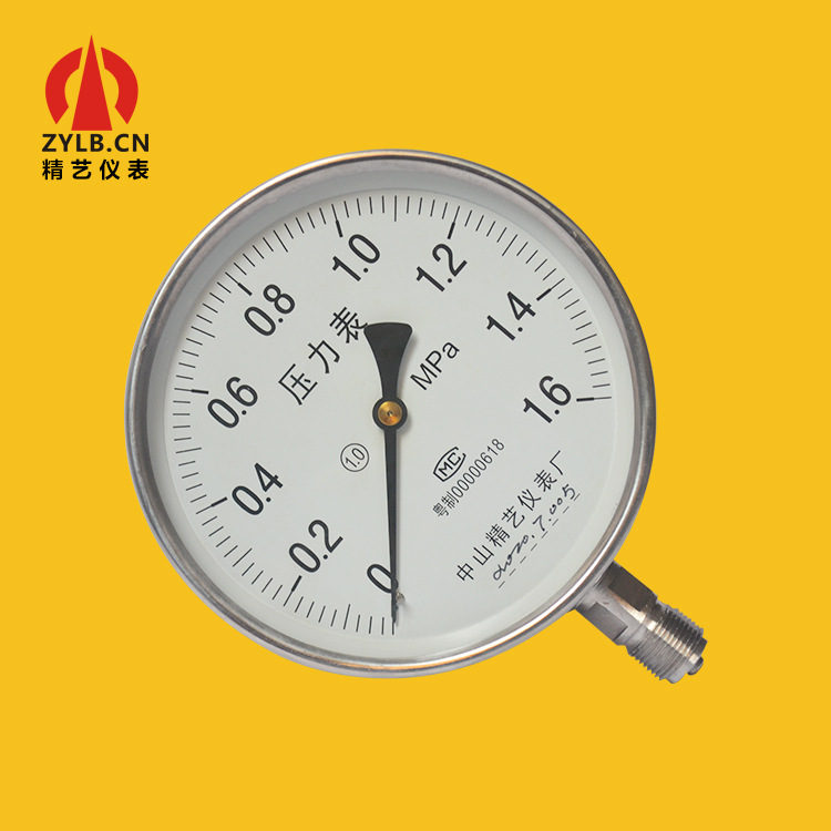 耐酸碱全不锈钢压力表立式压力表径向压力表YBF150 1.6MPa厂直销