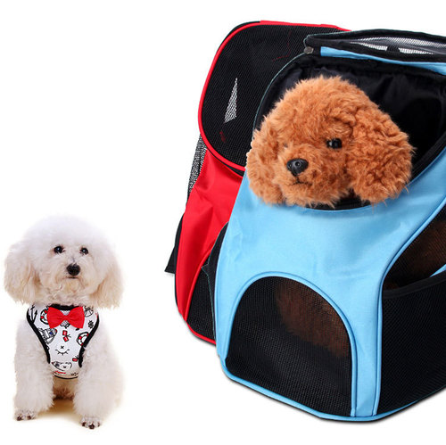 Pet backpack, portable dog bag, cat bag, pet backpack, breathable mesh Oxford pet bag, teddy bag