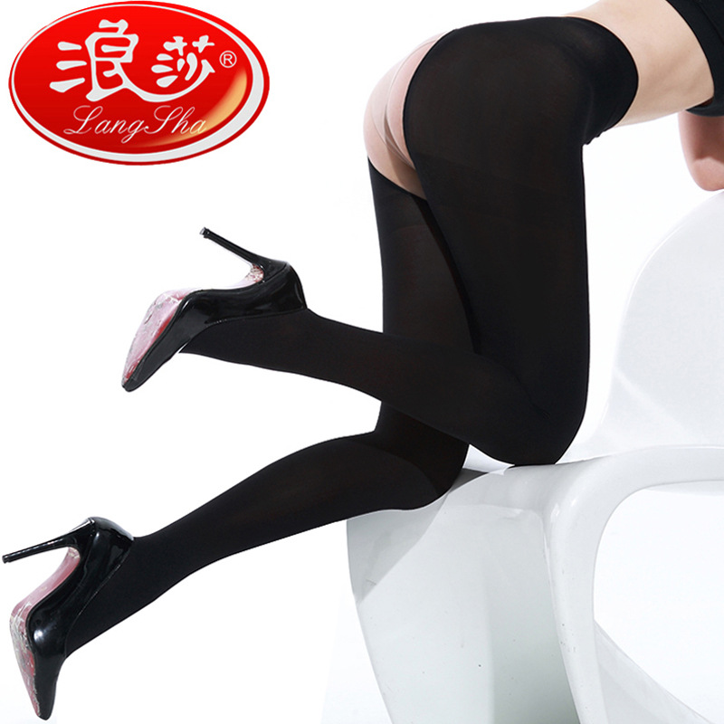 Longsha open stockings pantyhose sexy 120d velvet leggings socks ladies genuine goods black