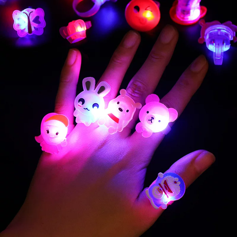Мультяшное мигающее детское кольцо, игрушка из мягкой резины, прямые продажи с фабрики, подарок на день рождения