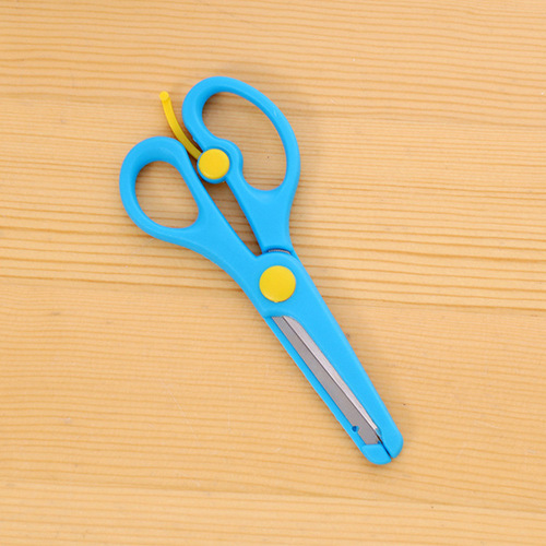 Children's safety scissors for paper cutting with blade scissors for toddlers anti-pinch elastic plastic student handmade small scissors wholesale