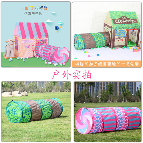 Wholesale Children's Tent Baby Crawling Print Tunnel House Playhouse Indoor Outdoor Trade Toy House 