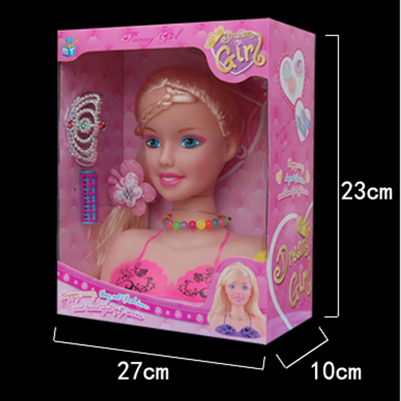 Vestirse pelo Barby muñeca traje caja de regalo grande medio cuerpo muñeca niña jugar casa niña maquillaje juguete