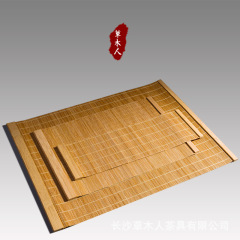 Bamboo Tea Mat Insulation Pad, Zen Tea Set Tea Cloth Table Banner, Chinese Style Small Tea Mat, Hemp Fabric Tea Brewing Tray Mat