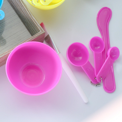 Korean style DIY beauty set, facial mask bowl four-piece set, beauty diy makeup tools, mask adjusting bowl, mask brush set