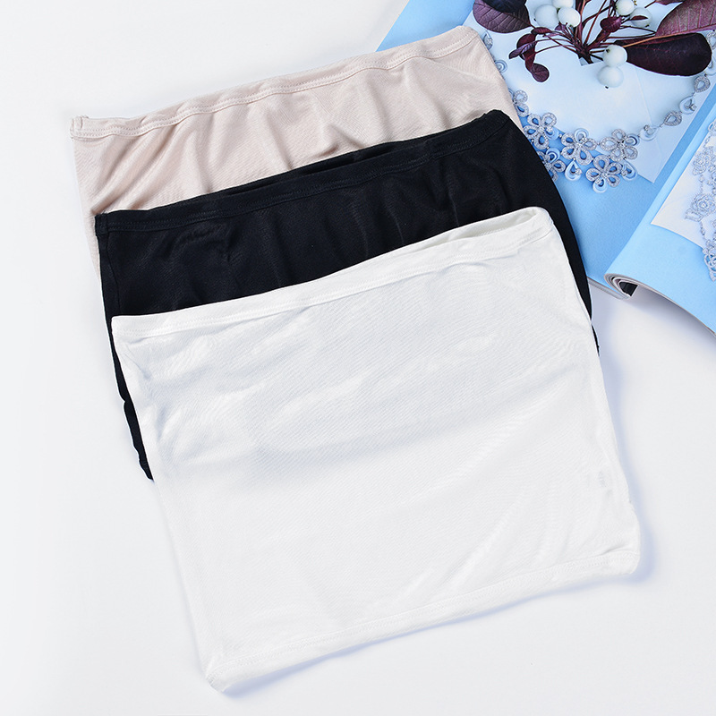 Spring and Summer Thin Silk Knit Tube Top, Skin-Friendly, Breathable, Anti-Exposure, Mulberry Silk Wrap-Around Bra, Beautiful Back Inner Wear