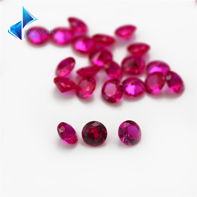 0.8~10mm round synthetic 5# red corundum artificial ruby bare stone Wuzhou factory wholesale