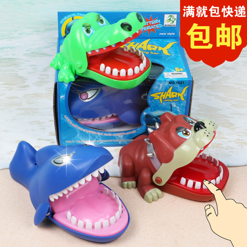 Children's large bite hand toy bite hand crocodile parent-child game luminous trick finger bite toy wholesale hot sale